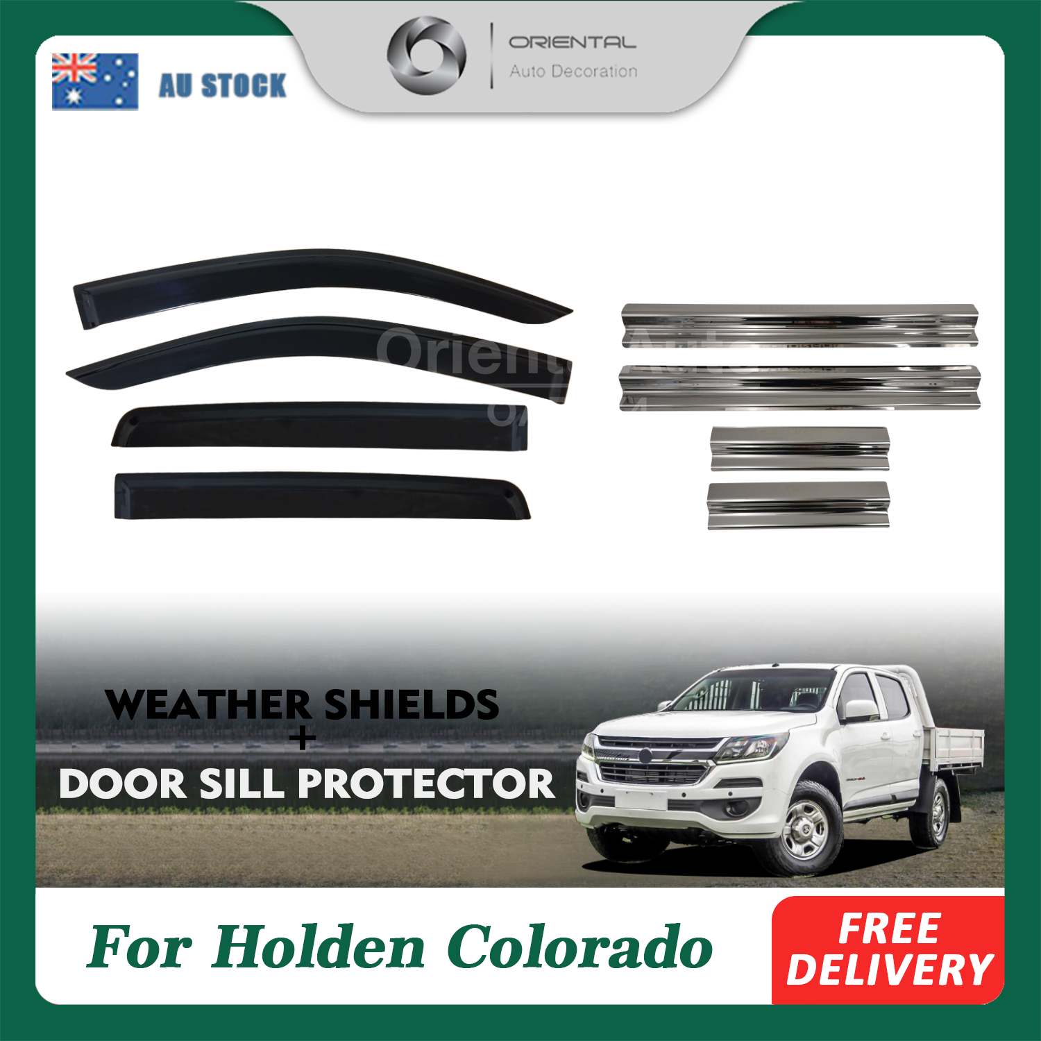 Injection Weather Shields & Stainless Steel Door Sills For Holden Colo –  Oriental Auto Decoration (OAD4X4)