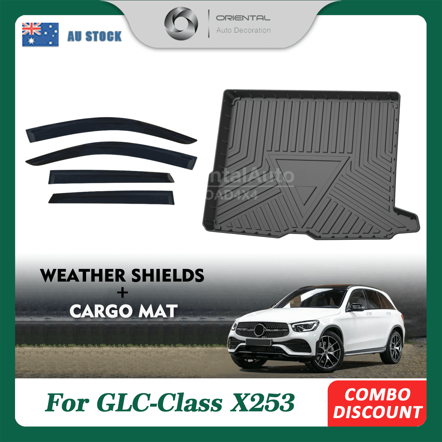 Luxury Weathershields And 3d Tpe Cargo Mat For Mercedes Benz Glc Class X