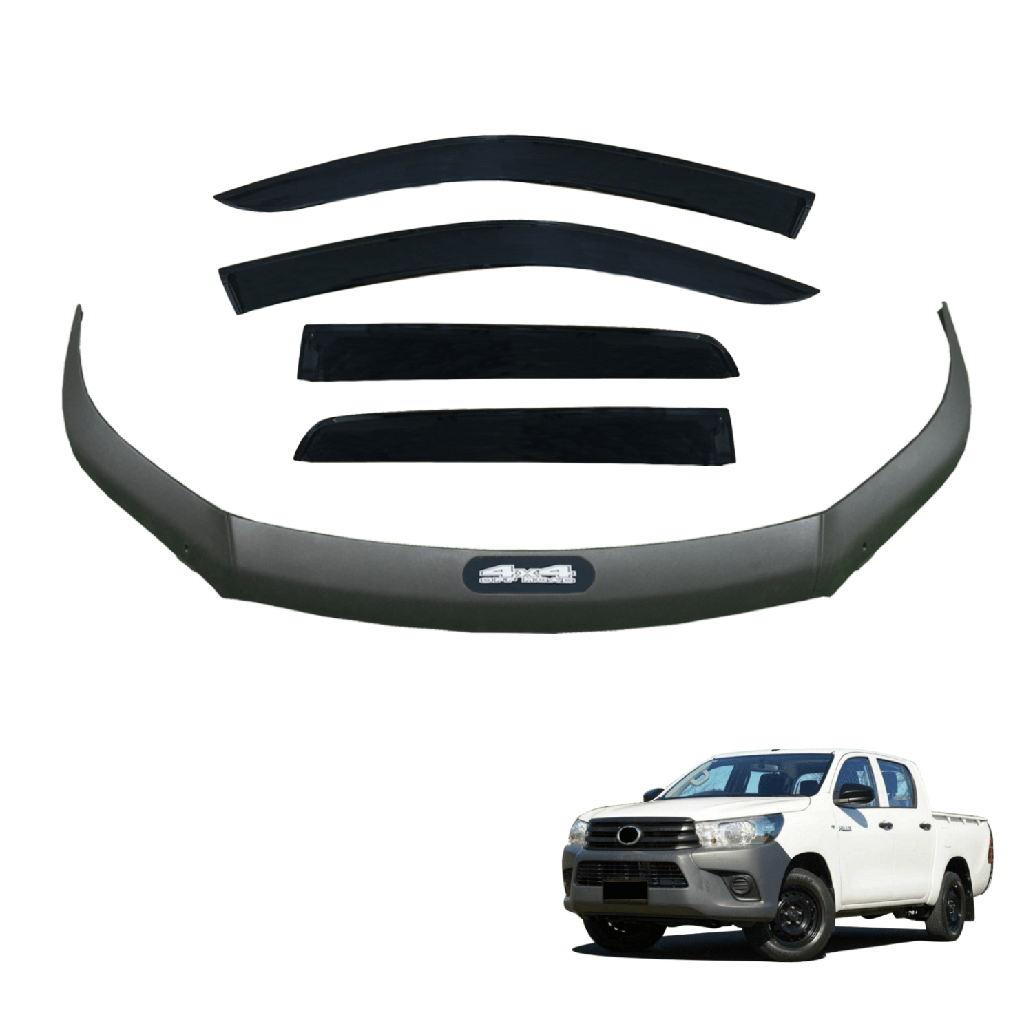 Bonnet Protector & Injection Weather Shield For Toyota Hilux Dual Cab 