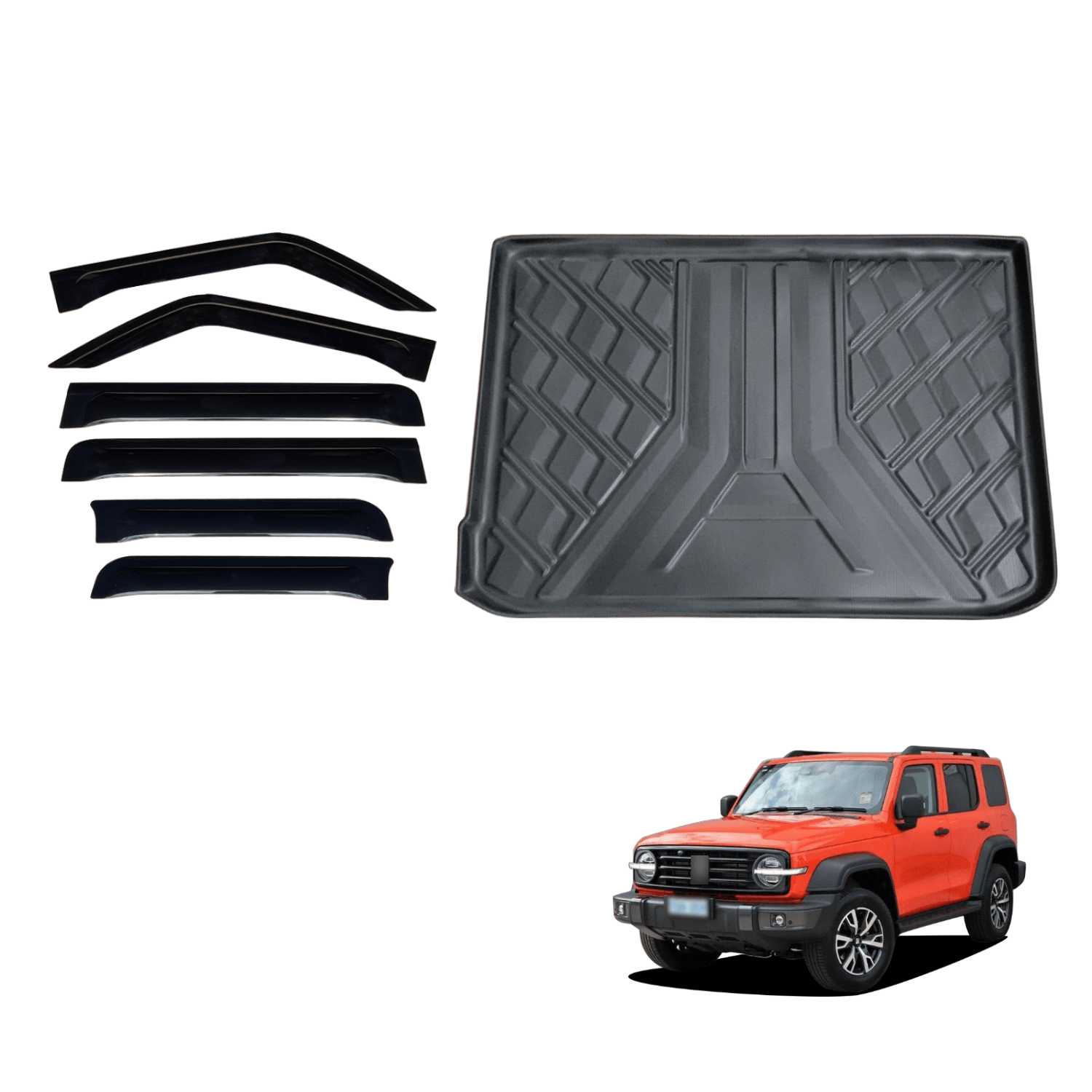 Widened Luxury 6pcs Weathershields And 3d Tpe Cargo Mat For Gwm Tank 300