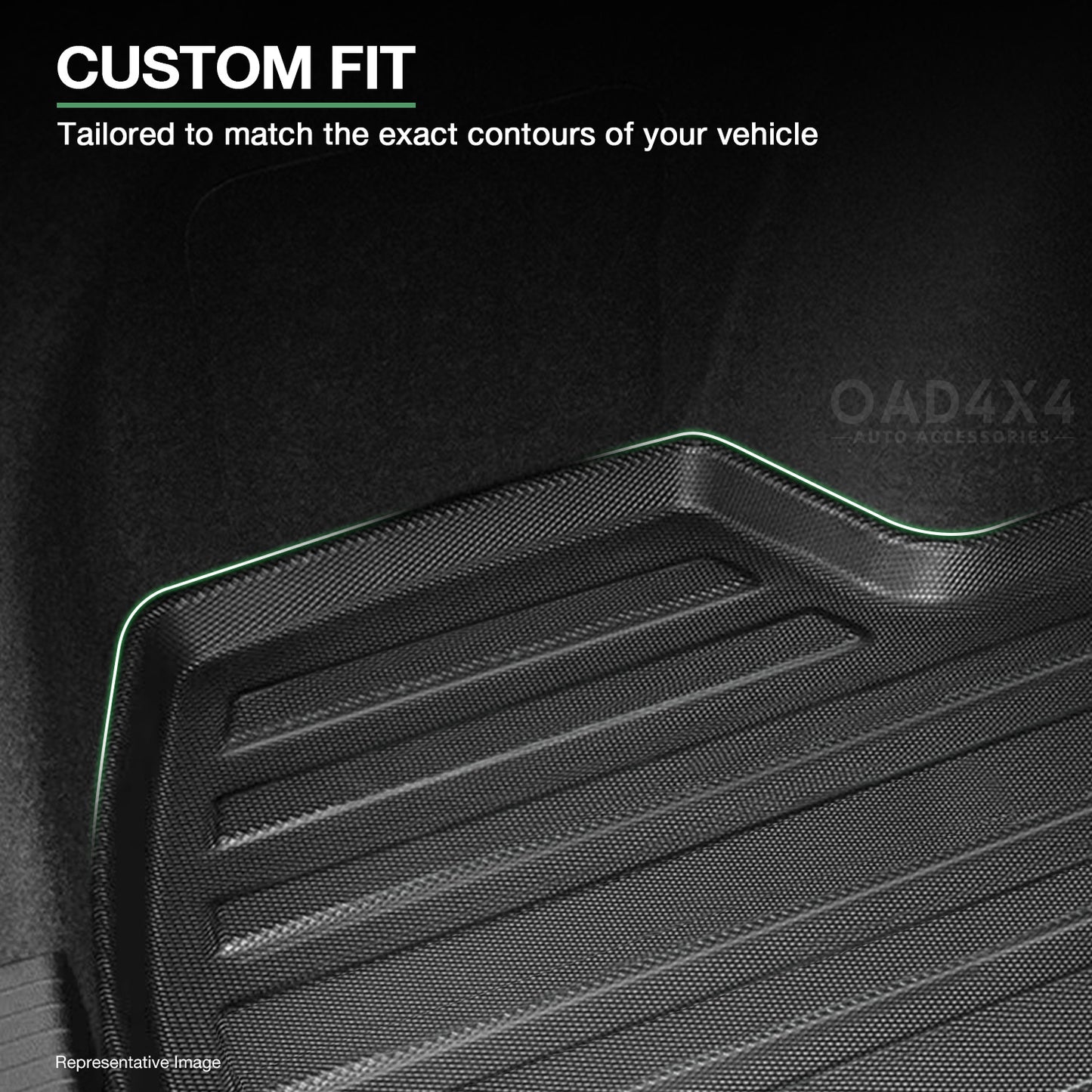 Boot Liner for Toyota Prado 120 2003-2009 with Inner Rear Step Panel Covered