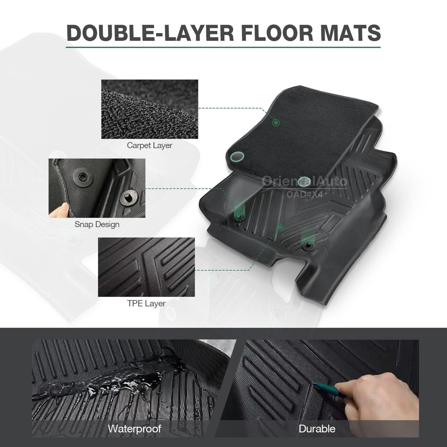 5D Double-Layer Car Floor Mats for Toyota Corolla Cross 2022-Onwards