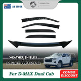 Bonnet Protector & Injection Weather Shields for ISUZU DMAX D-MAX Dual Cab 2020-Onwards