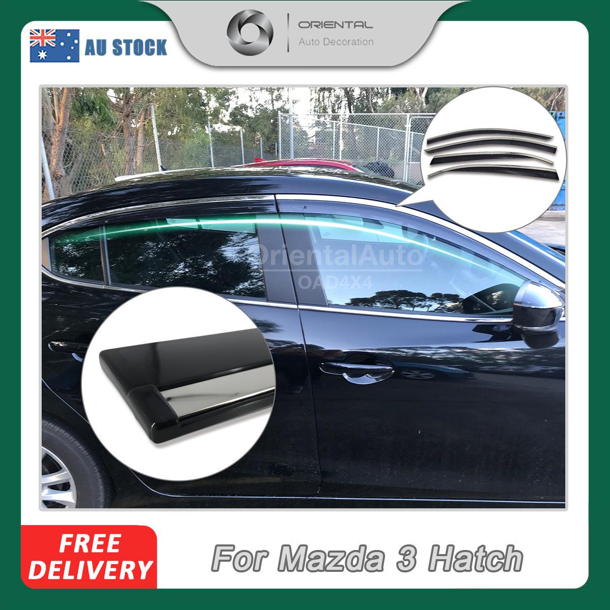 Stainless Edge Weather Shields for Mazda 3 BM BN Hatch 2013-2019