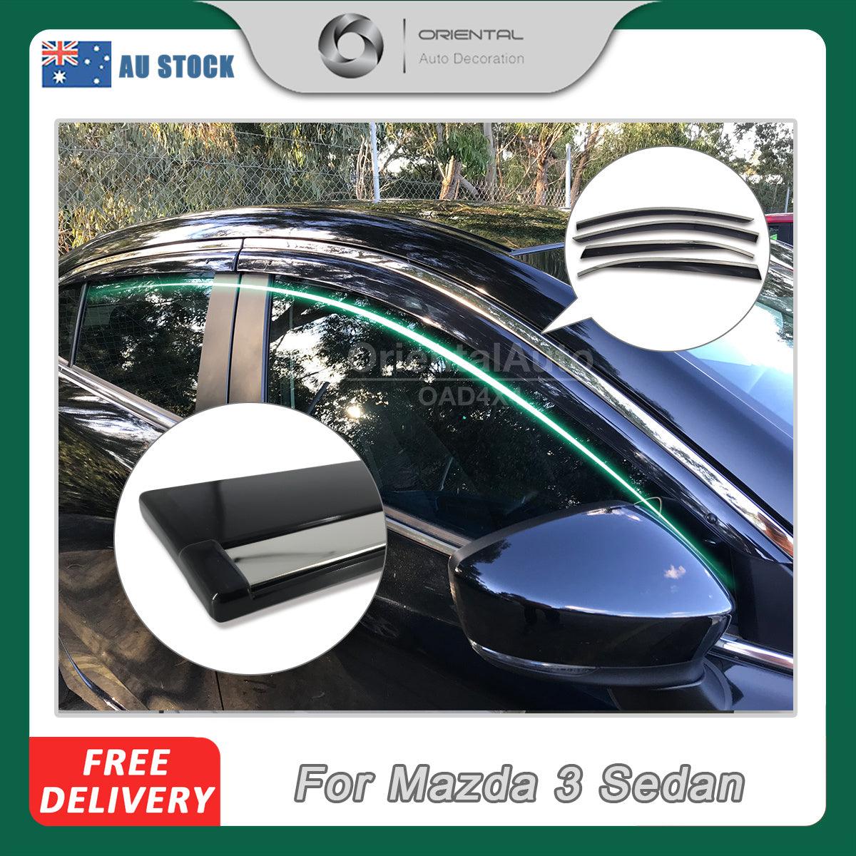 Stainless Edge Weather Shields for Mazda 3 BM BN Sedan 2013-2019