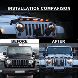 Bonnet Protector with LED Lights for Jeep Wrangler JK 4D 2007-2018