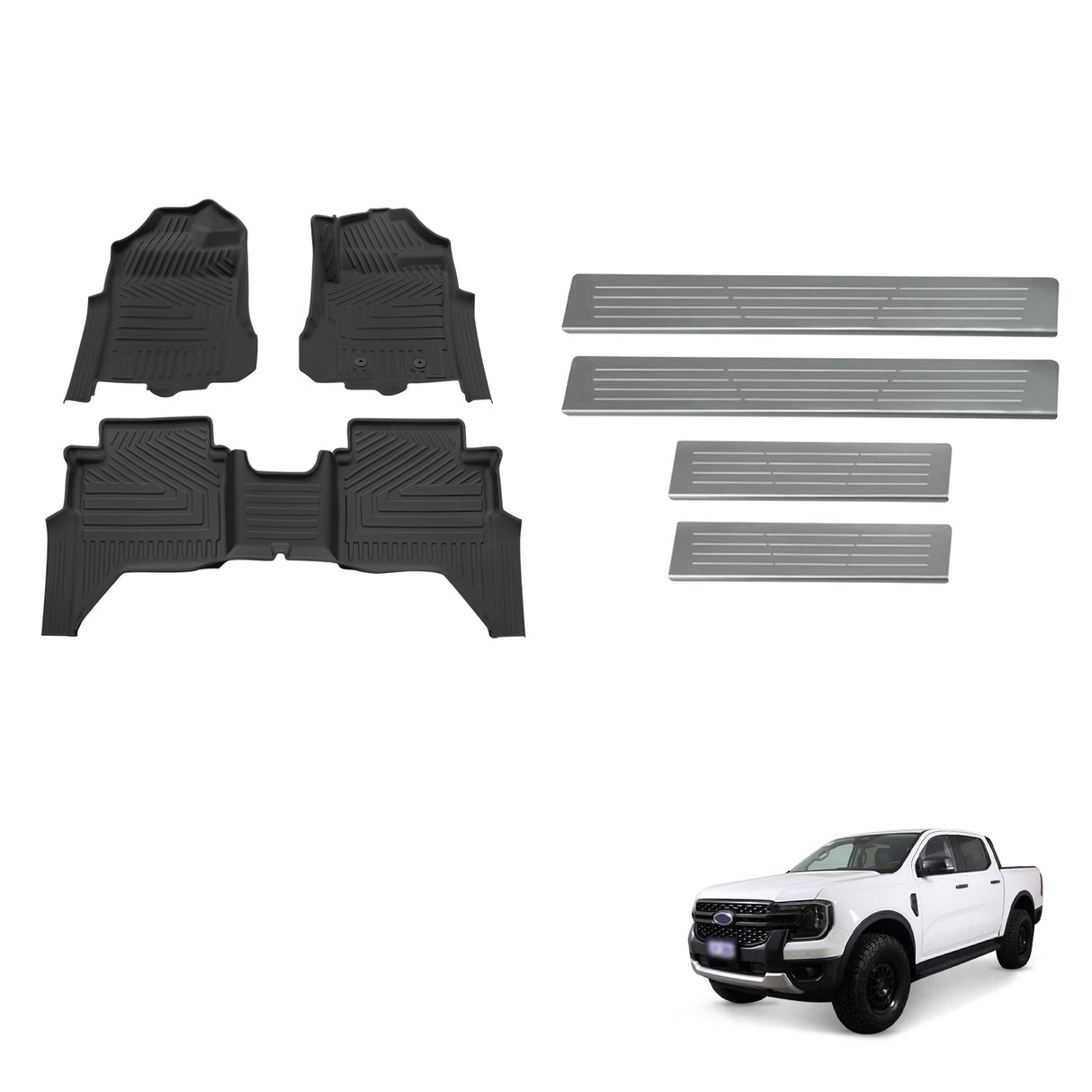 Floor Mats & Door Sill Protector for Ford Ranger Dual Cab 2022-Onwards