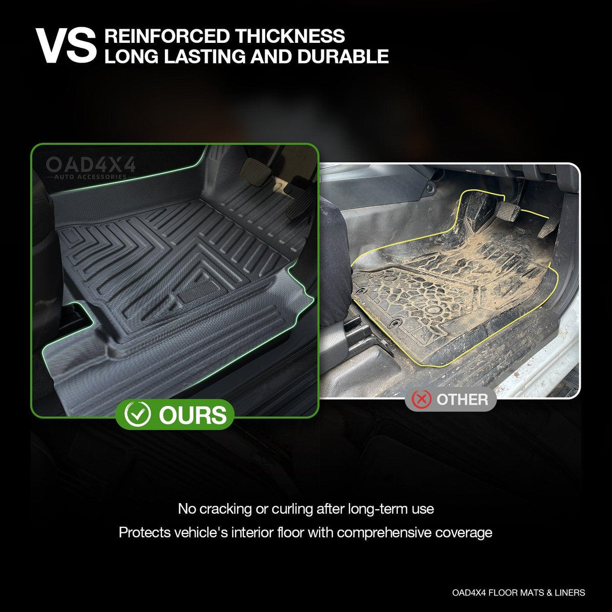 5D TPE Car Floor Mats for ISUZU D-MAX Single/Extra Cab 2012-2020