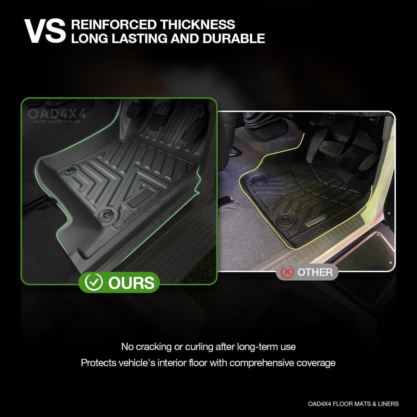 5D TPE Car Floor Mats for Toyota Landcruiser 79 Single Cab 2012-2016