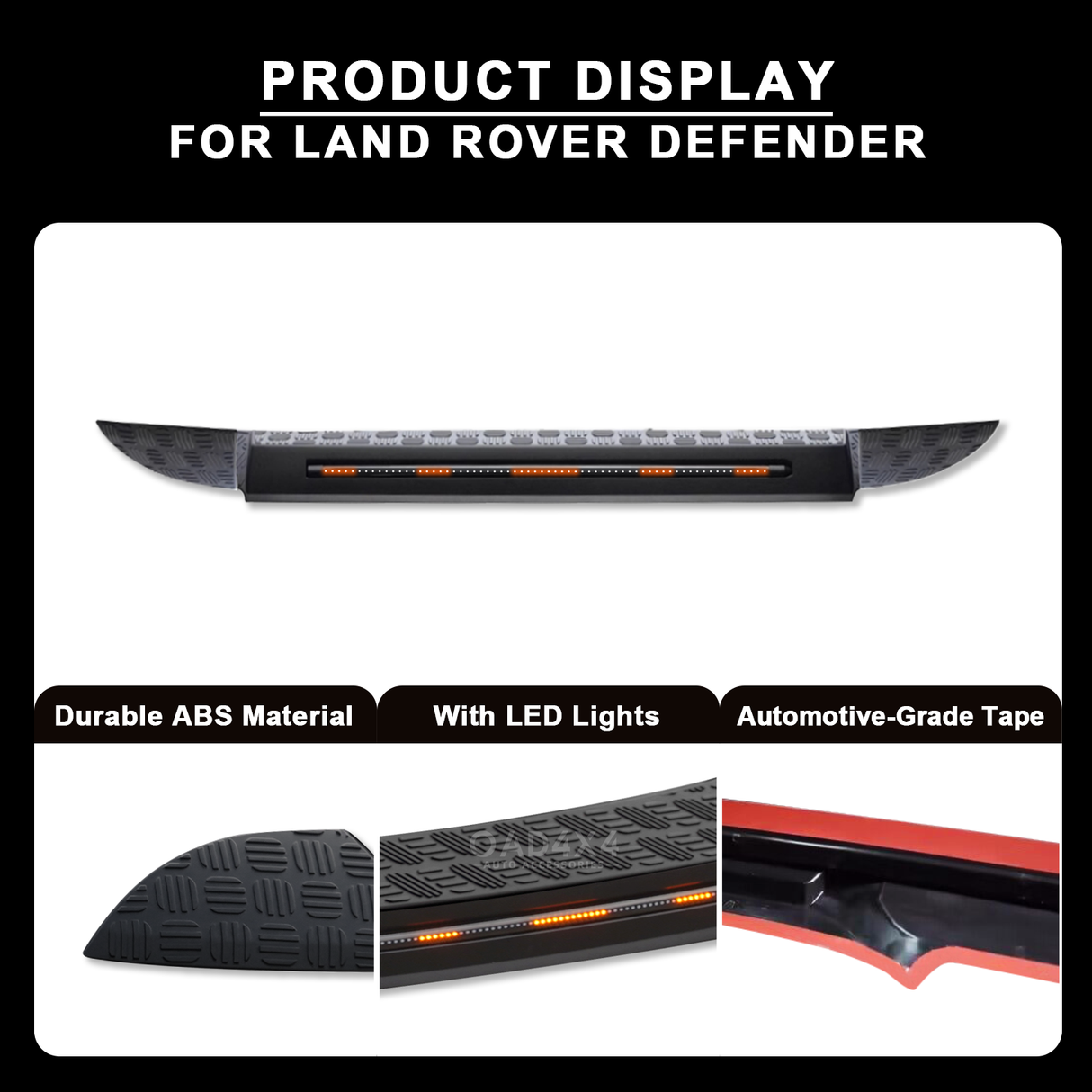 Bonnet Protector with LED Lights for Land Rover Defender L663 Series 2020-Onwards