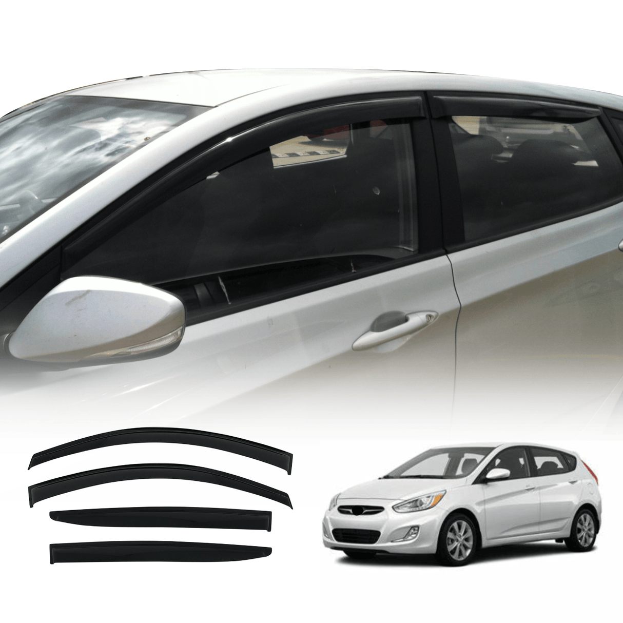 Weather Shields for Hyundai Accent Hatch 2011-Onwards