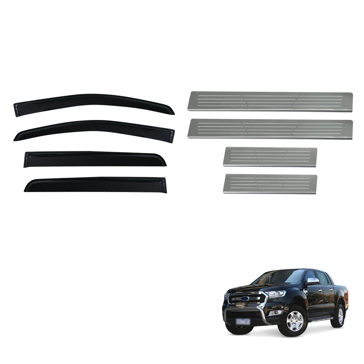 Weather Shields & Door Sill Protector For Ford Ranger Dual Cab 2011-2022