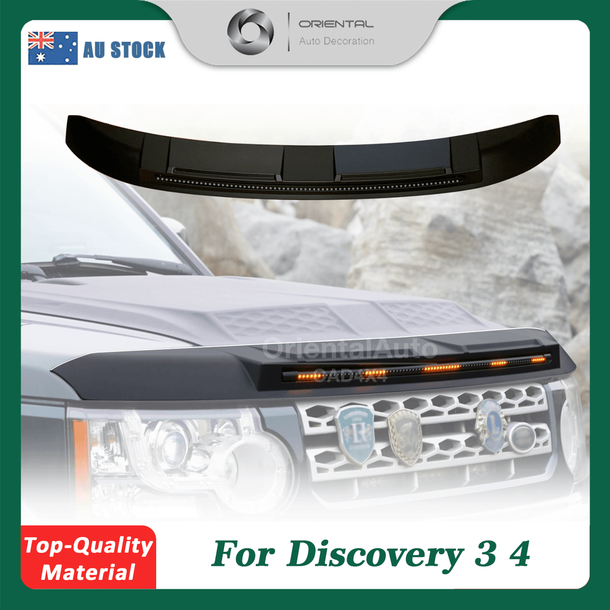 Bonnet Protector with LED Lights for Land Rover Discovery 3 4 2004-2016