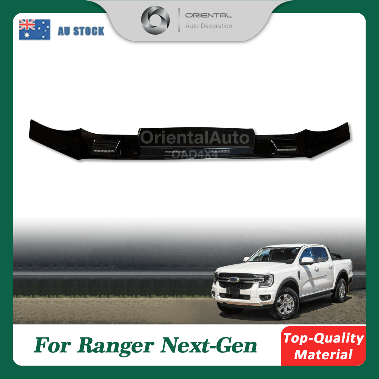 Bonnet Protector with LED Lights for Ford Ranger Next-Gen 2022-Onwards