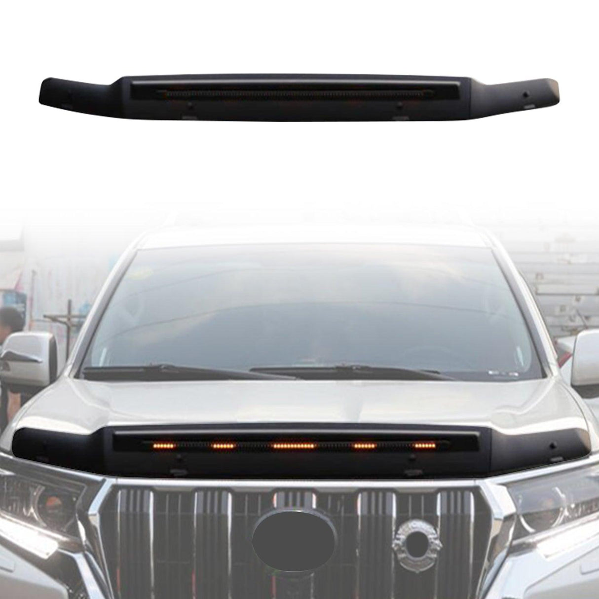 Bonnet Protector with LED Lights for Toyota Land Cruiser Prado 150 2018-Onwards