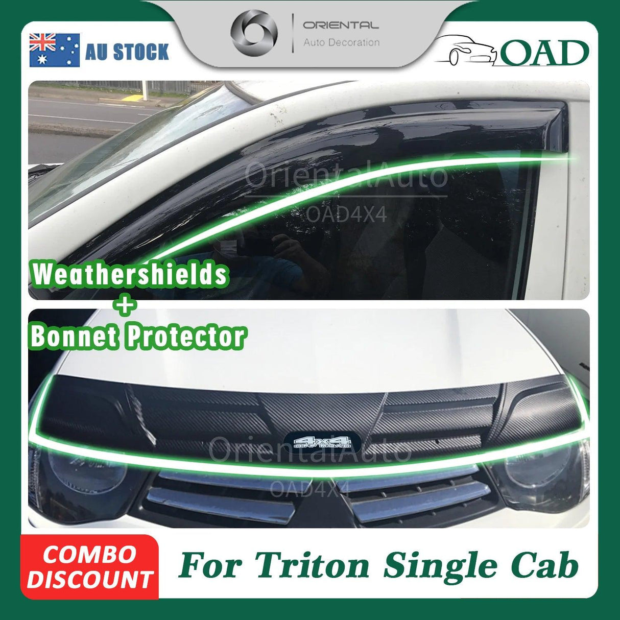 Bonnet Protector & Weather Shields for Mitsubishi Triton Single Cab 2006-2015