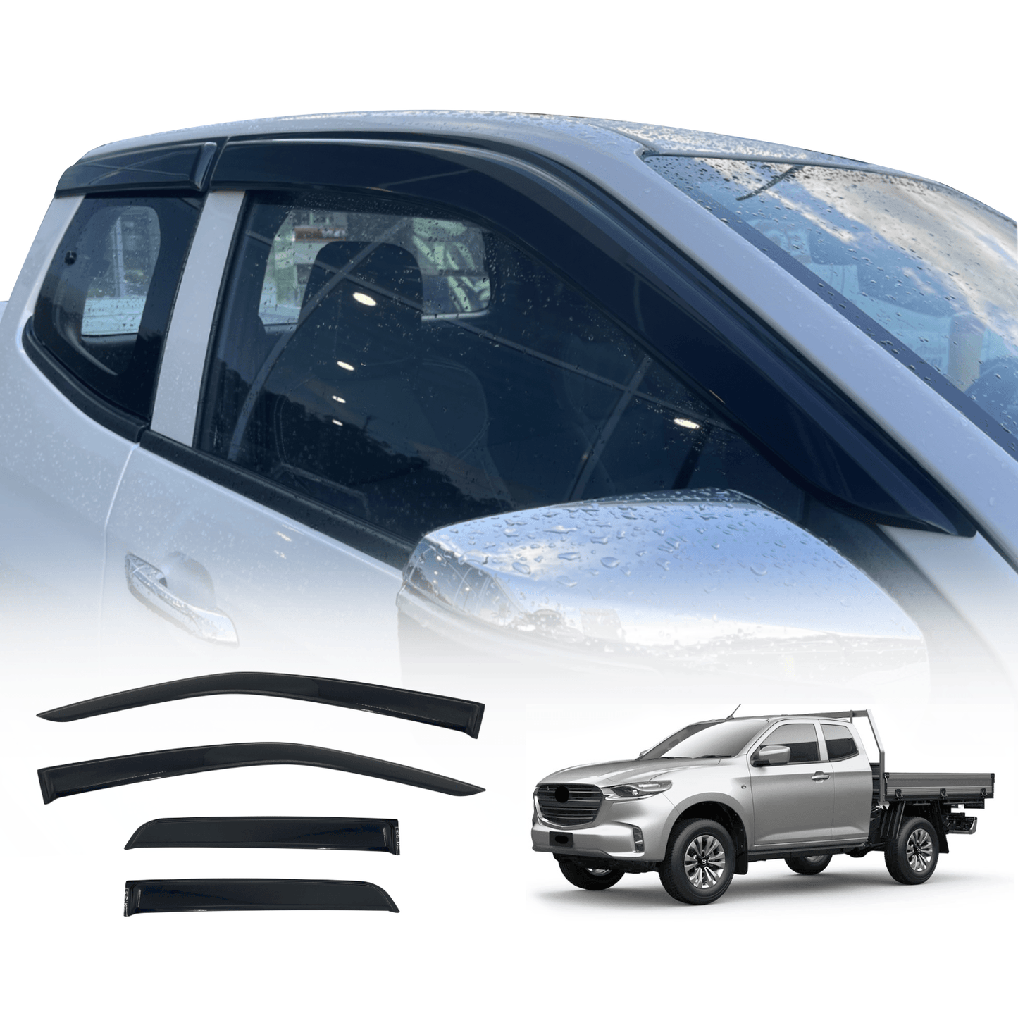 Weather Shields for Mazda BT-50 BT50 Extra Cab 2020-Onwards 4PCS Freestyle Cab