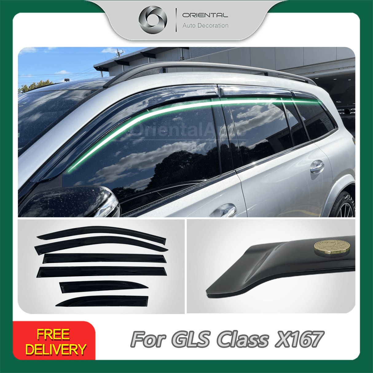 Weather Shields for Mercedes-Benz GLS Class X167 2019-Onwards 6PCS