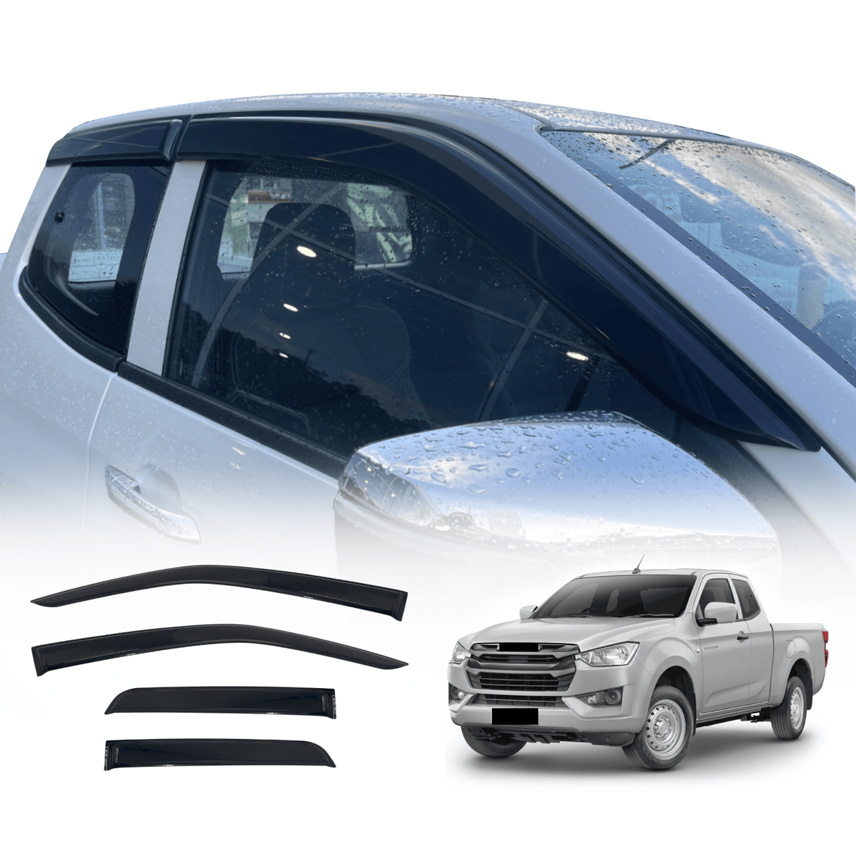 Weather Shields for ISUZU DMAX D-MAX Extra Cab 2020-onwards