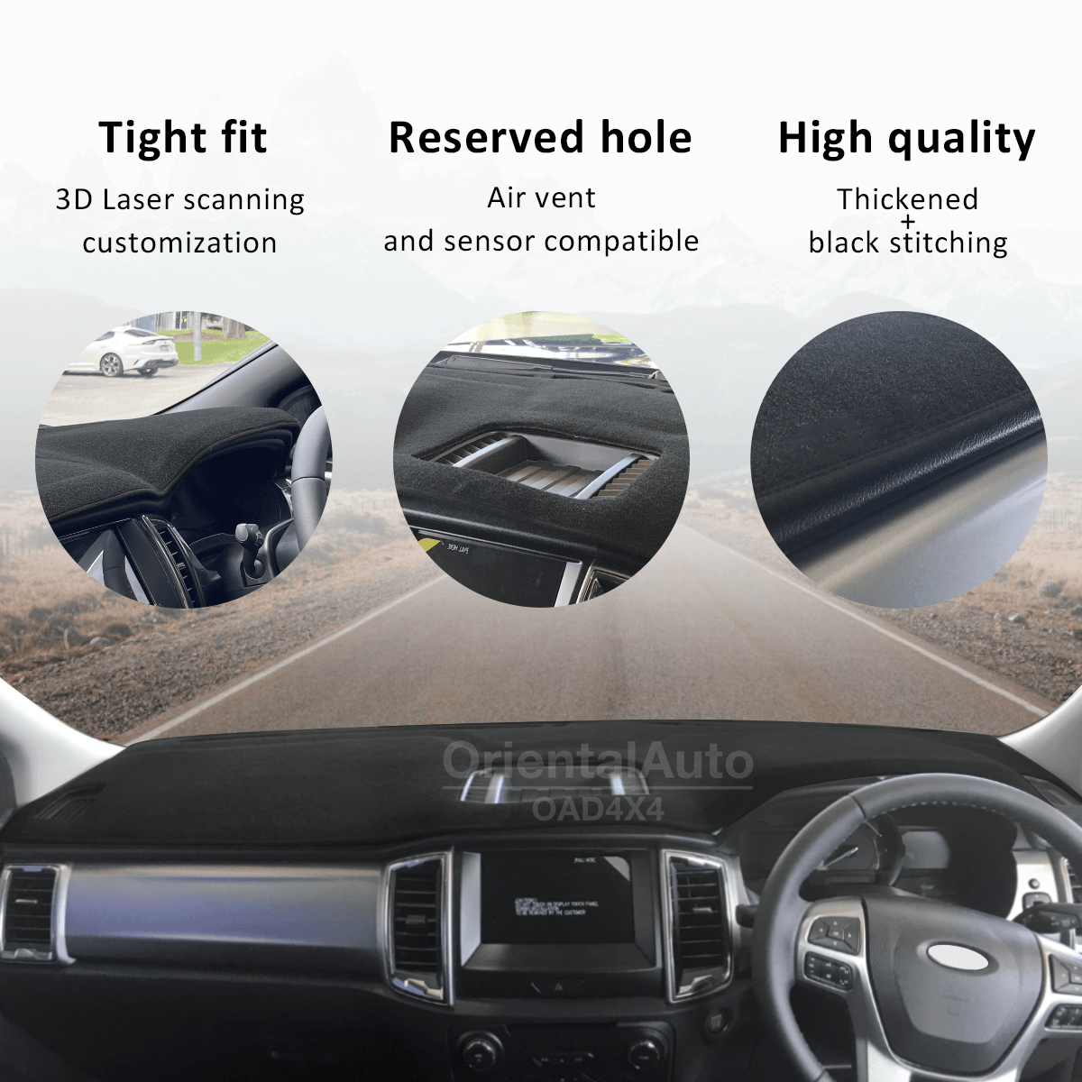 Injection Weather Shields & 3D Dash Mat For Ford Ranger XL/XLS/XLT/FX Dual Cab 2015-2022 Weathershields Window Visor + Dashboard Cover