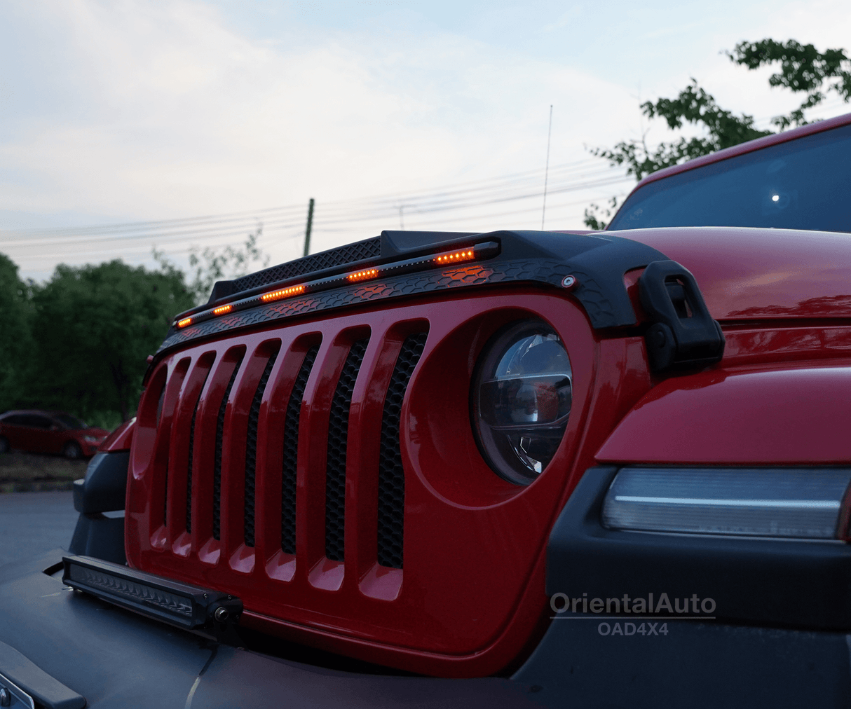 Bonnet Protector with LED Lights for Jeep Wrangler JL 4D 2018-Onwards