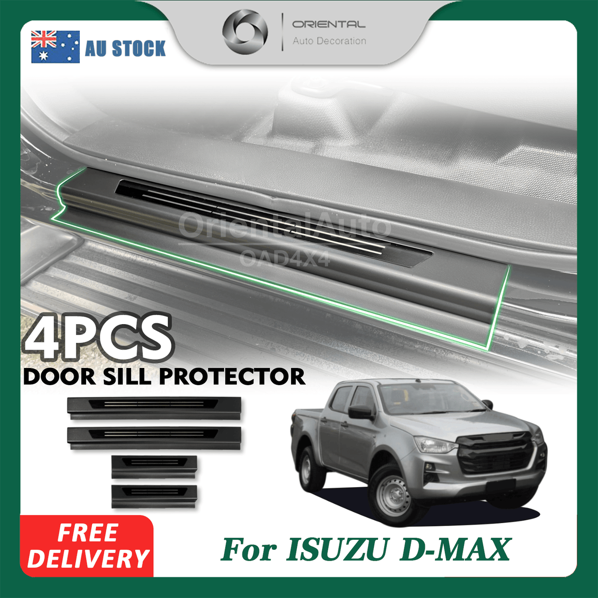 ABS Door Sill Protector for ISUZU D-MAX / DMAX Dual Cab 2020-Onwards