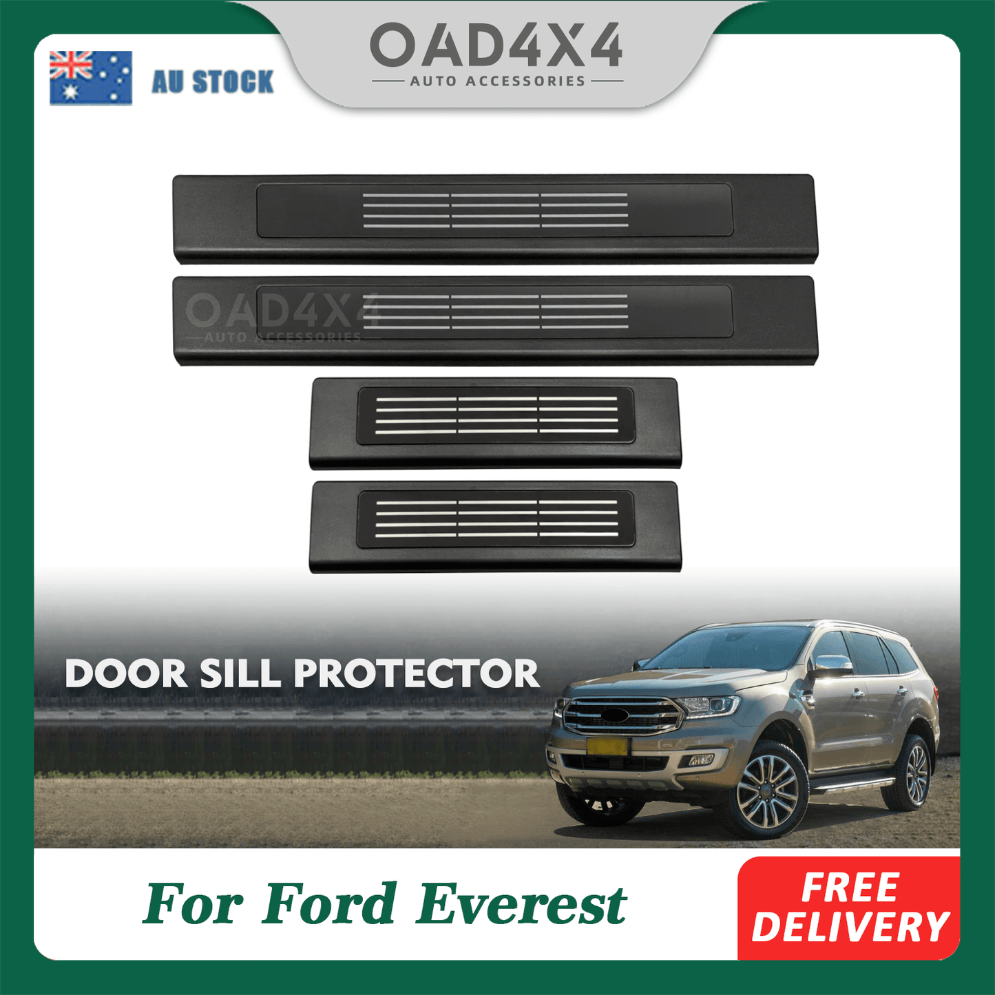 ABS Door Sill Protector for Ford Everest 2015-Onwards