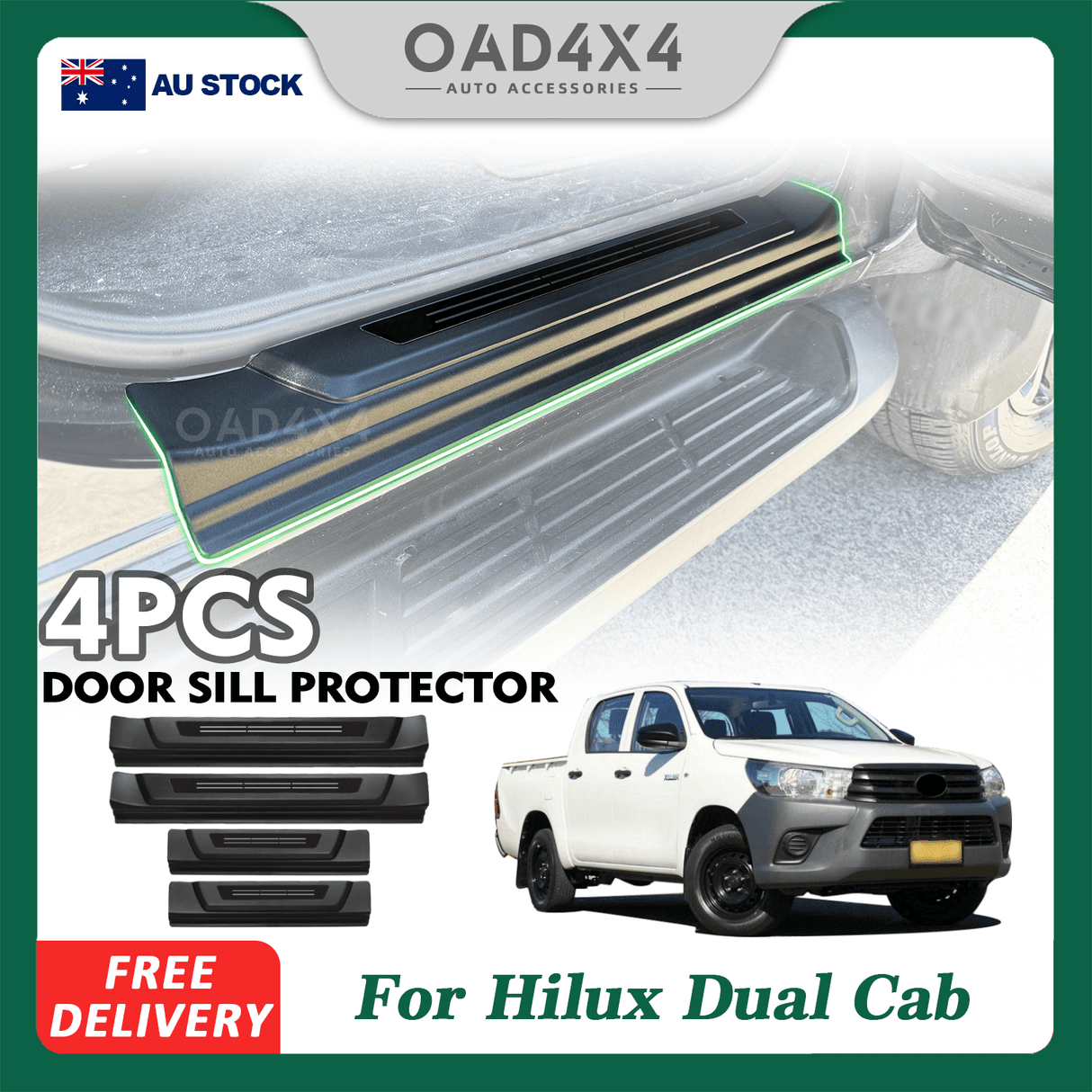 ABS Door Sill Protector for Toyota Hilux 2015-Onwards