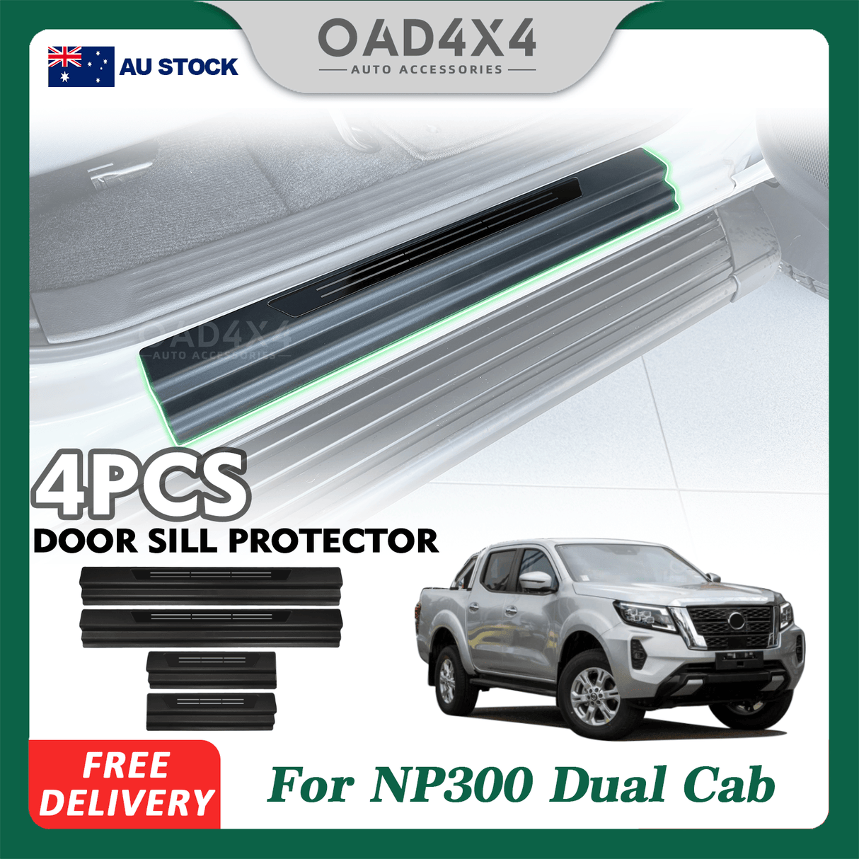 ABS Door Sill Protector for Nissan Navara NP300 Dual Cab