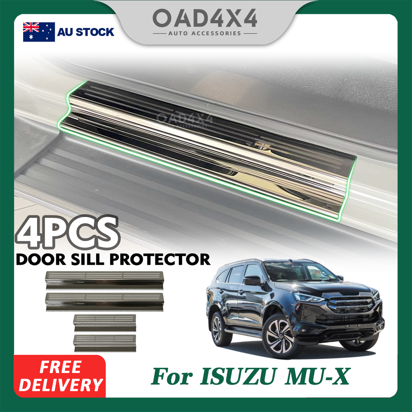 Stainless Door Sill Protector for ISUZU MUX MU-X 2021-Onwards