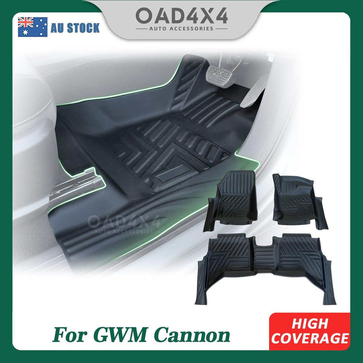 5D TPE Car Floor Mats for GWM Cannon 2020-Onwards