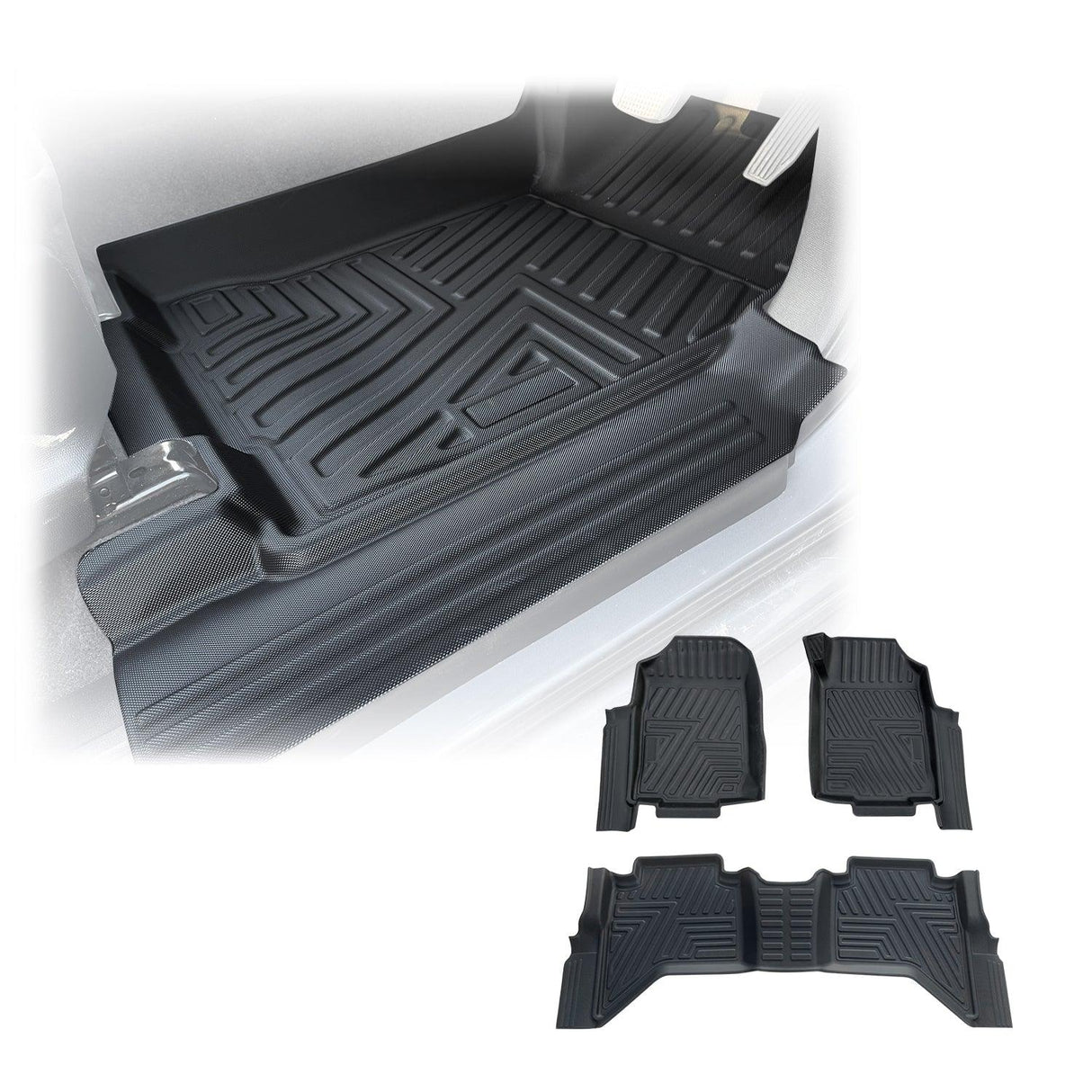 5D TPE Car Floor Mats for ISUZU D-MAX Dual Cab 2012-2020