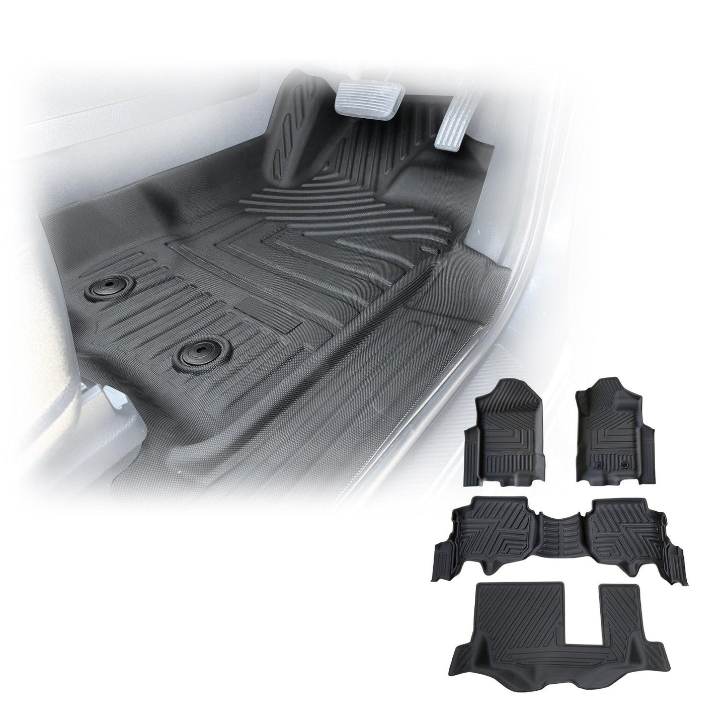 5D TPE Car Floor Mats for Ford Everest UA / UA II 2015-2022