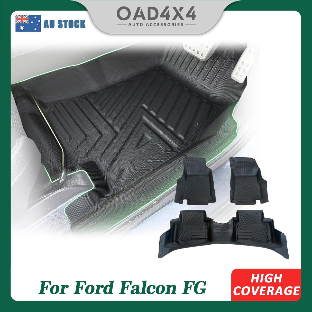 5D TPE Car Floor Mats for Ford Falcon FG 2008-2019