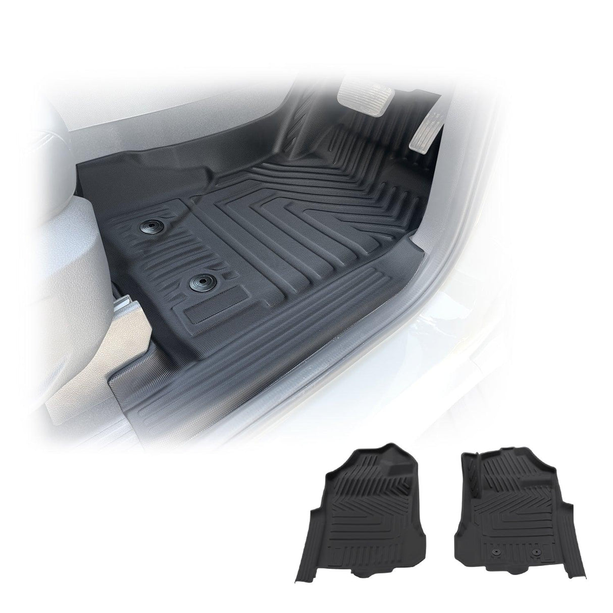 5D TPE Car Floor Mats for Ford Ranger Single / Extra Cab 2022-Onwards