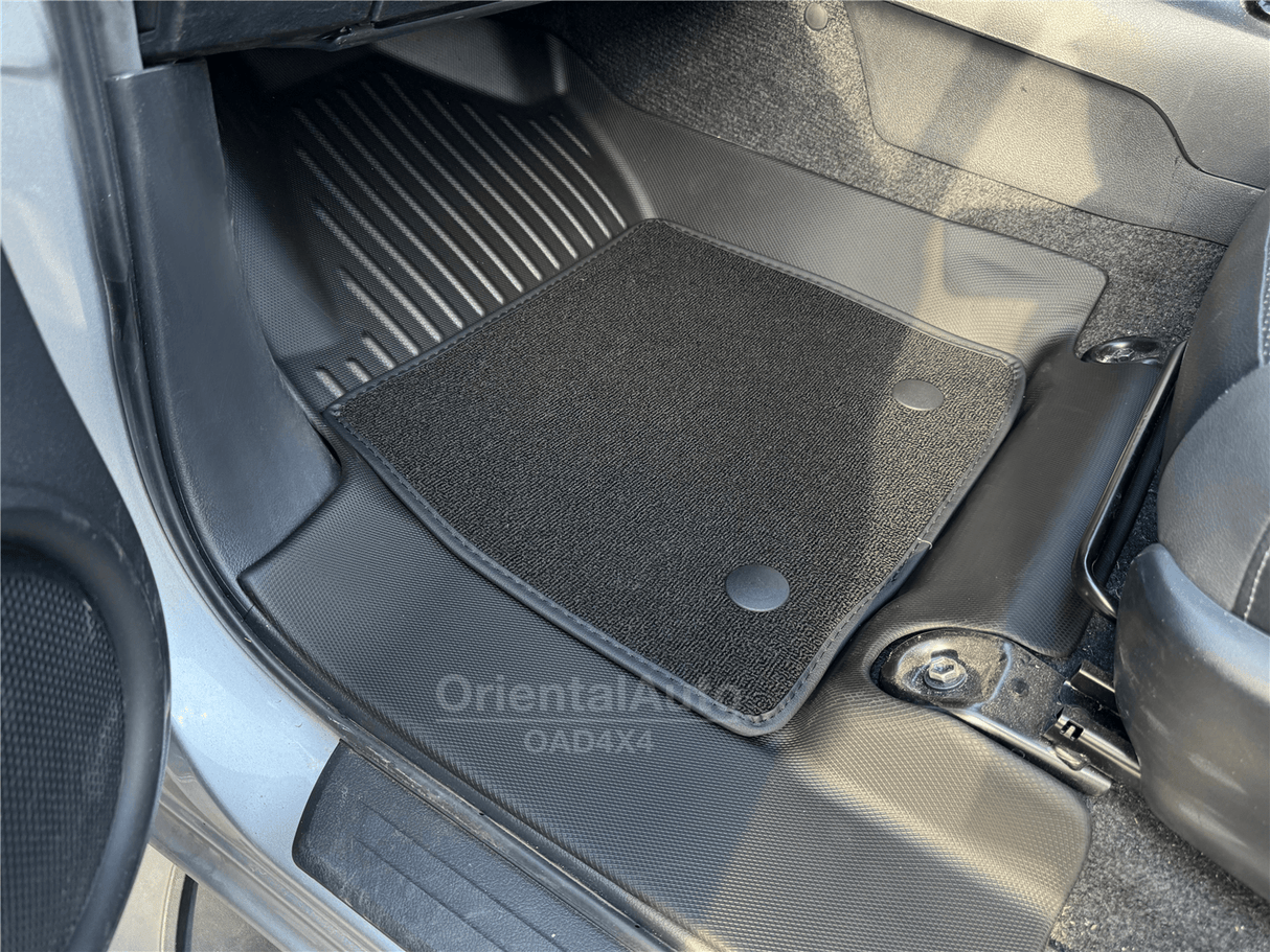 5D Double-Layer Car Floor Mats for Toyota Hilux Auto Transmission Dual Cab 2015-2024