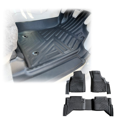 5D TPE Car Floor Mats for Toyota Hilux Dual Cab 2005-2015 Tailored Door Sill Covered Floor Mat Liner