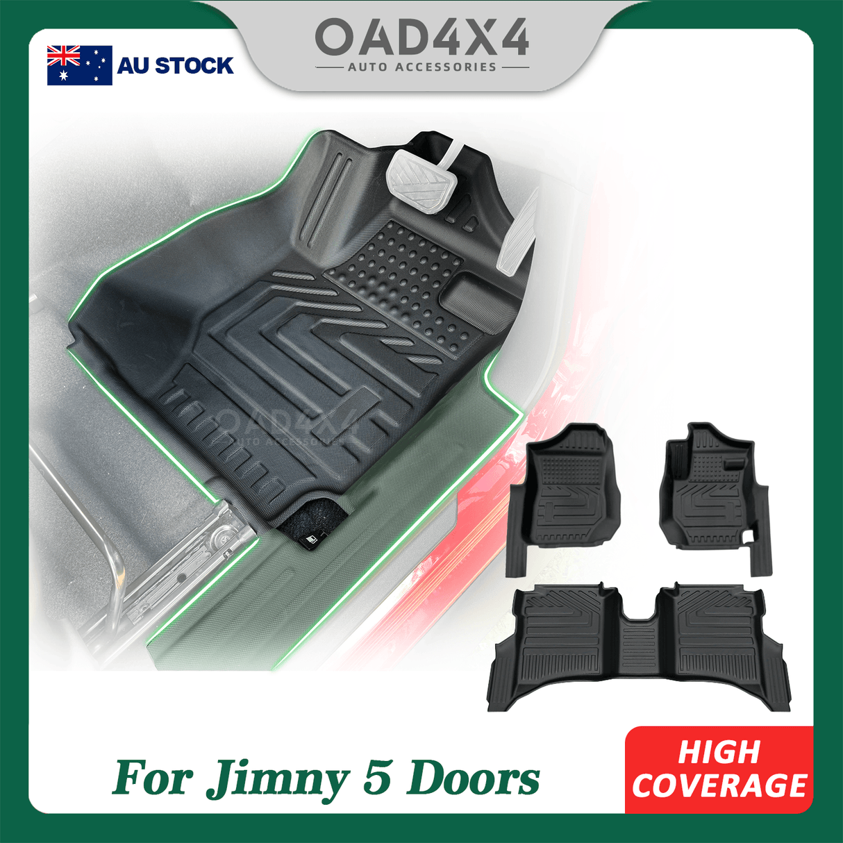 5D TPE Car Floor Mats for Suzuki Jimny XL 5 Doors 2023-Onwards