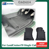 5D TPE Car Floor Mats for Toyota Landcruiser 79 Single Cab 2016-Onwards