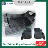 5D TPE Car Floor Mats for Mitsubishi Triton MQ MR Single / Extra Cab 2015-2024