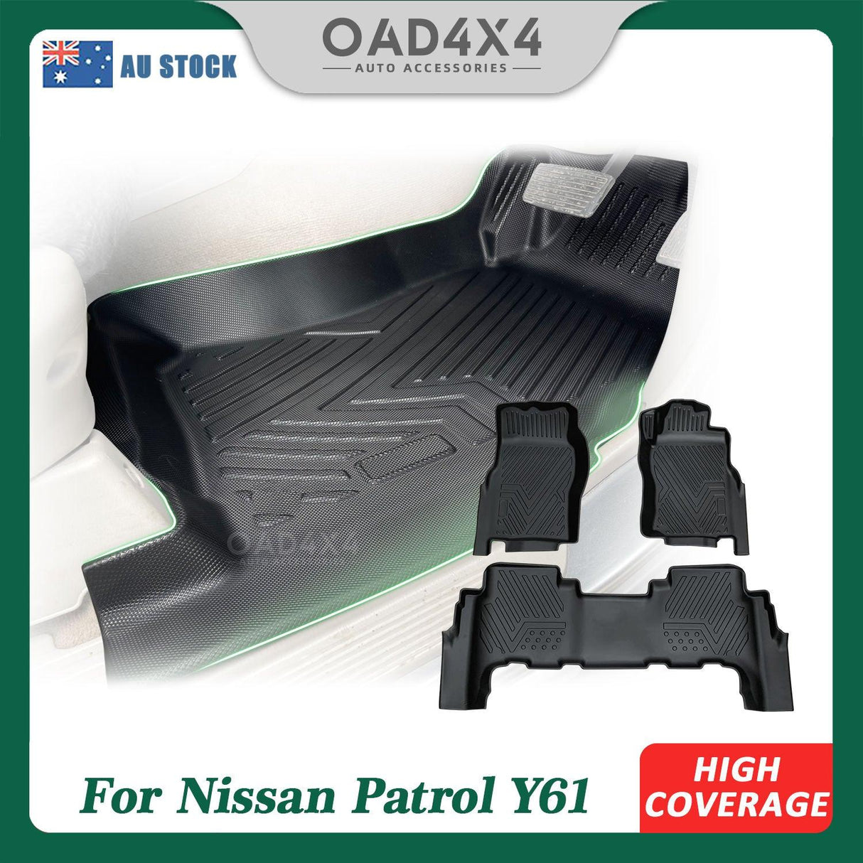 5D TPE Car Floor Mats for Nissan Patrol Y61 GU 1997-2015