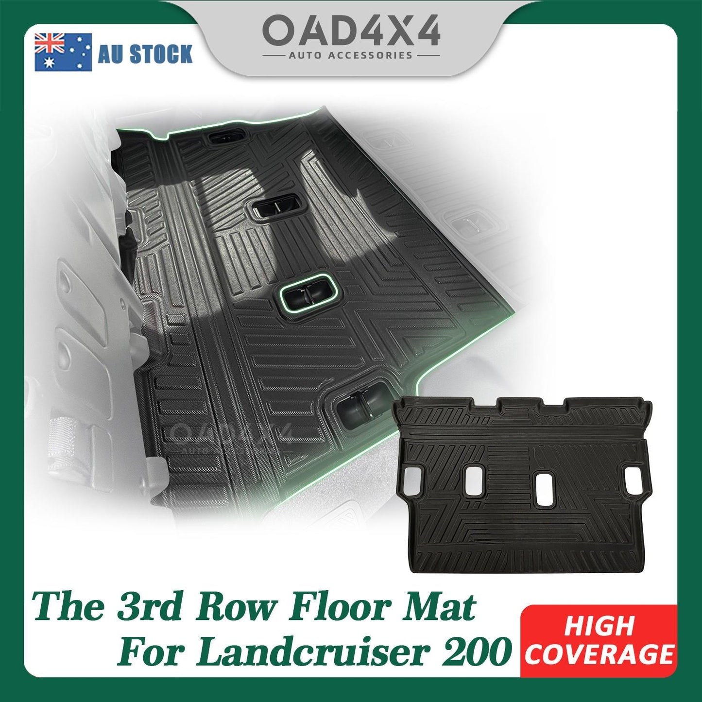 Third Row Car Floor Mats for Toyota Landcruiser 200 2007-2021