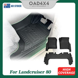 5D TPE Car Floor Mats for Toyota Landcruiser 80 Series 1990-1998