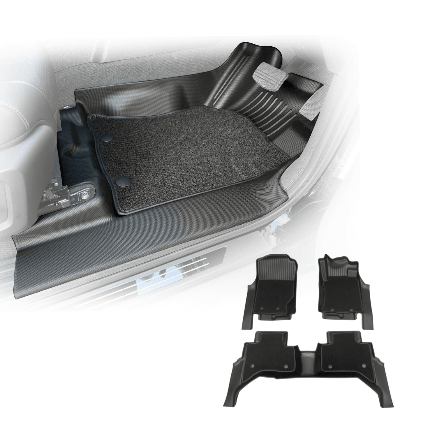 5D Double-Layer Car Floor Mats for Mitsubishi Triton MV All-New Dual Cab 2024-Onwards