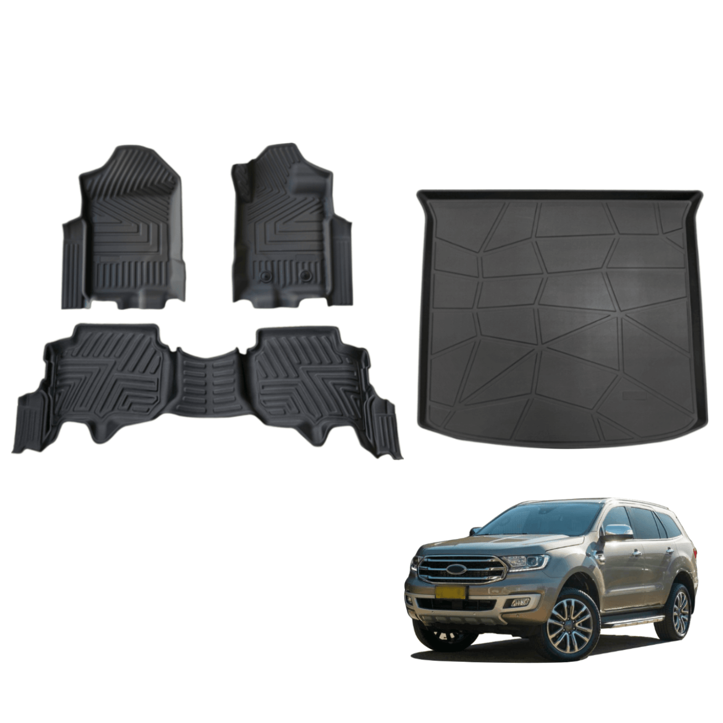 5D TPE Car Floor Mats for Ford Everest UA / UA II 2015-2022