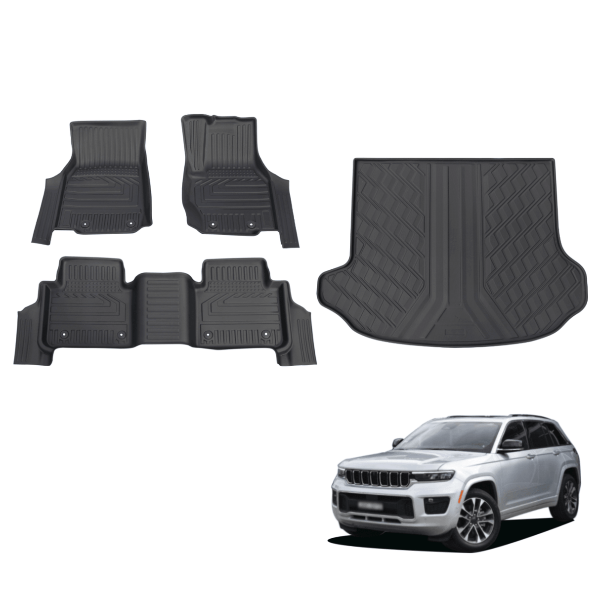 5D TPE Car Floor Mats for Jeep Grand Cherokee 5 Seats 2021-Onwards