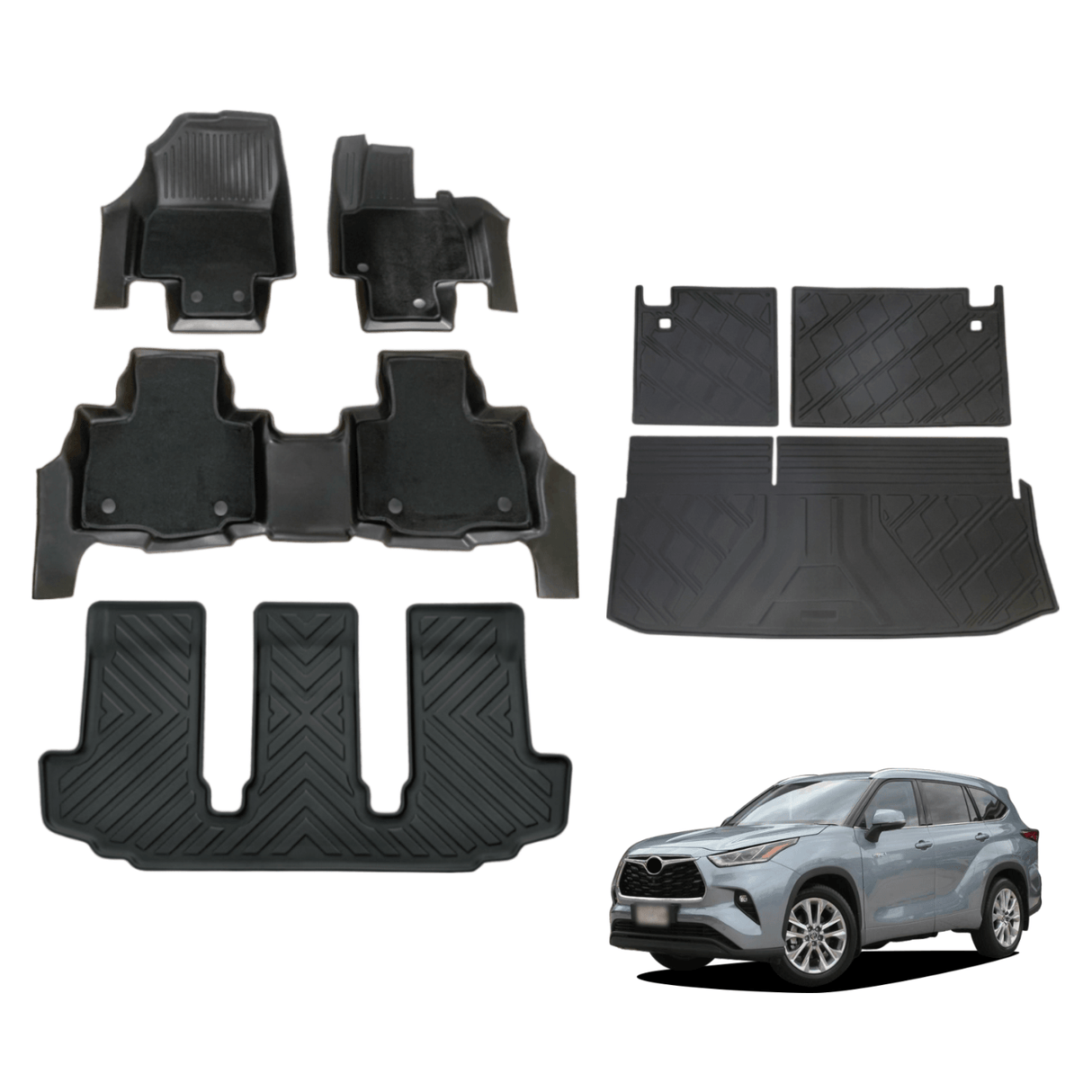 5D Double-Layer Car Floor Mats for Toyota Kluger 2021-Onwards