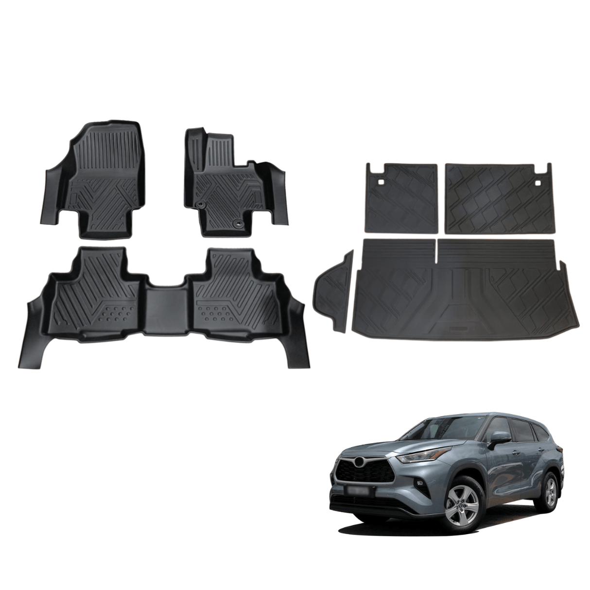 5D TPE Car Floor Mats for Toyota Kluger 2021-Onwards