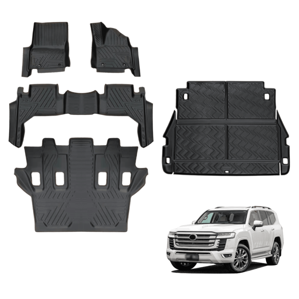 5D TPE Car Floor Mats for Toyota Landcruiser 300 2021-Onwards