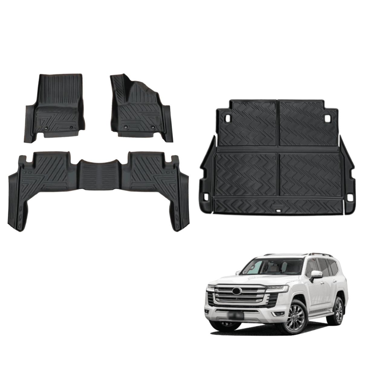 5D TPE Car Floor Mats for Toyota Landcruiser 300 2021-Onwards